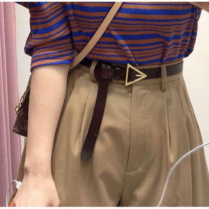 Thắt lưng da khóa tam giác