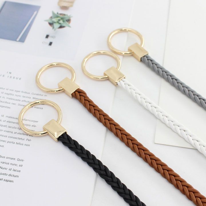 Thắt lưng dây kết khóa tròn