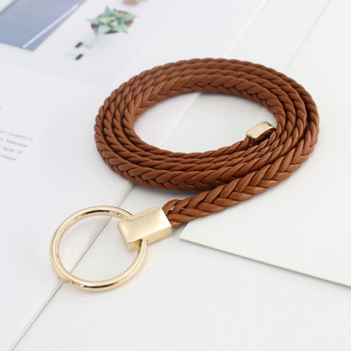 Thắt lưng dây kết khóa tròn