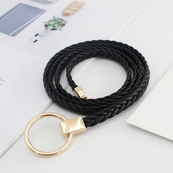 Thắt lưng dây kết khóa tròn
