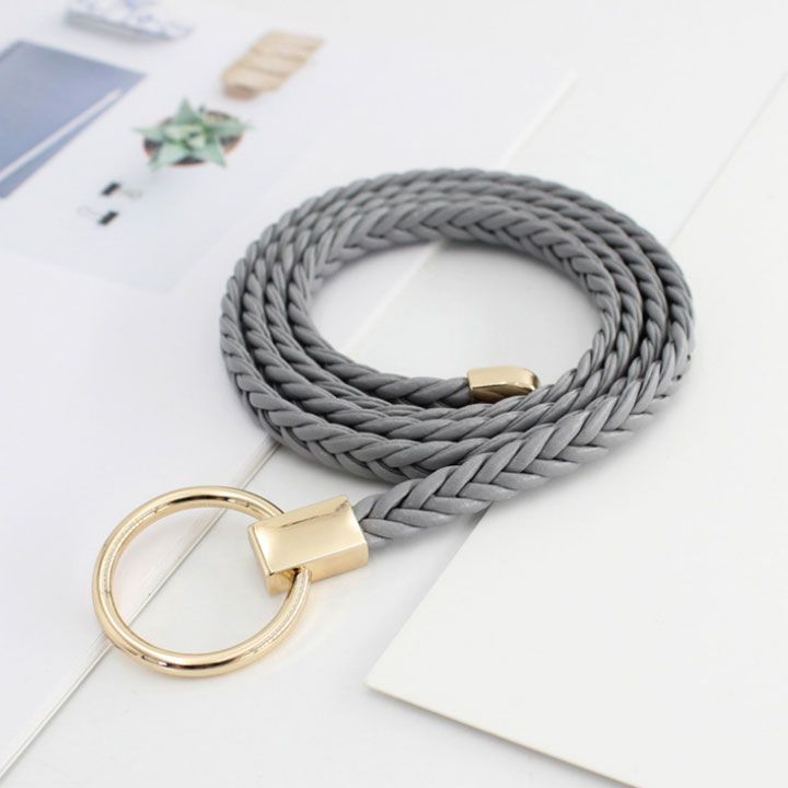 Thắt lưng dây kết khóa tròn