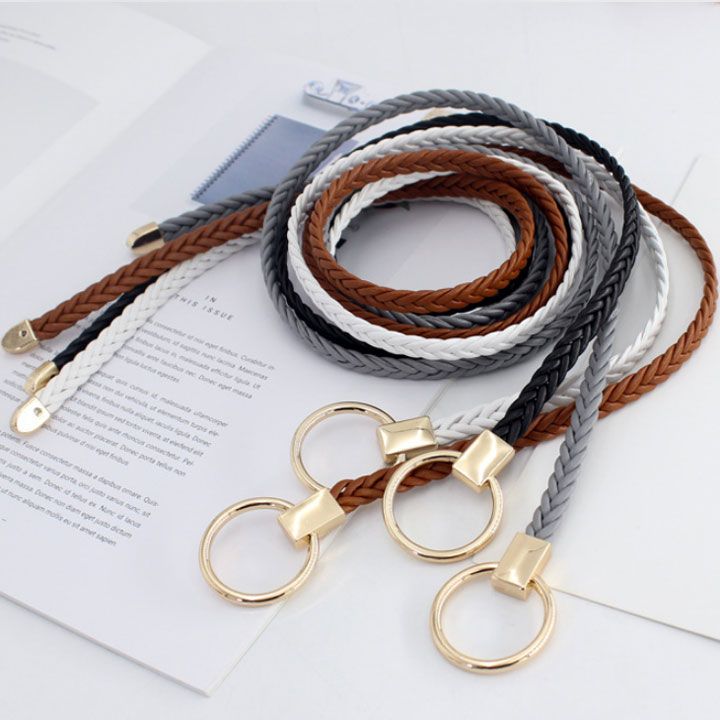 Thắt lưng dây kết khóa tròn