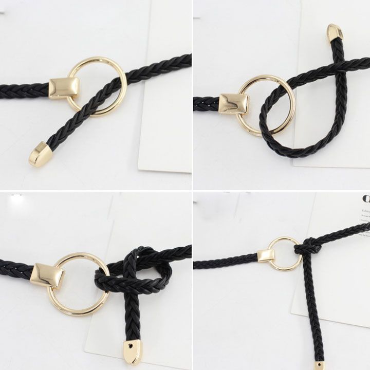 Thắt lưng dây kết khóa tròn