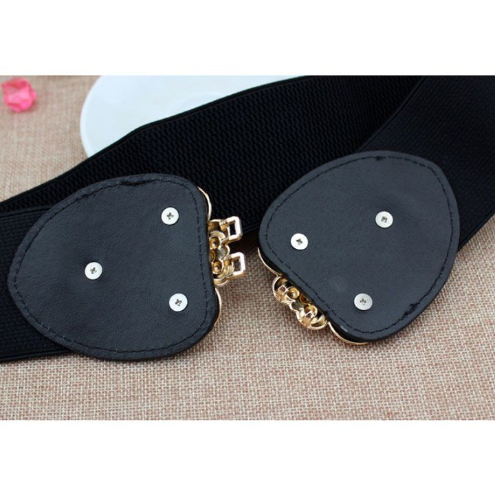 Thắt lưng khóa họa tiết vàng bản 6cm
