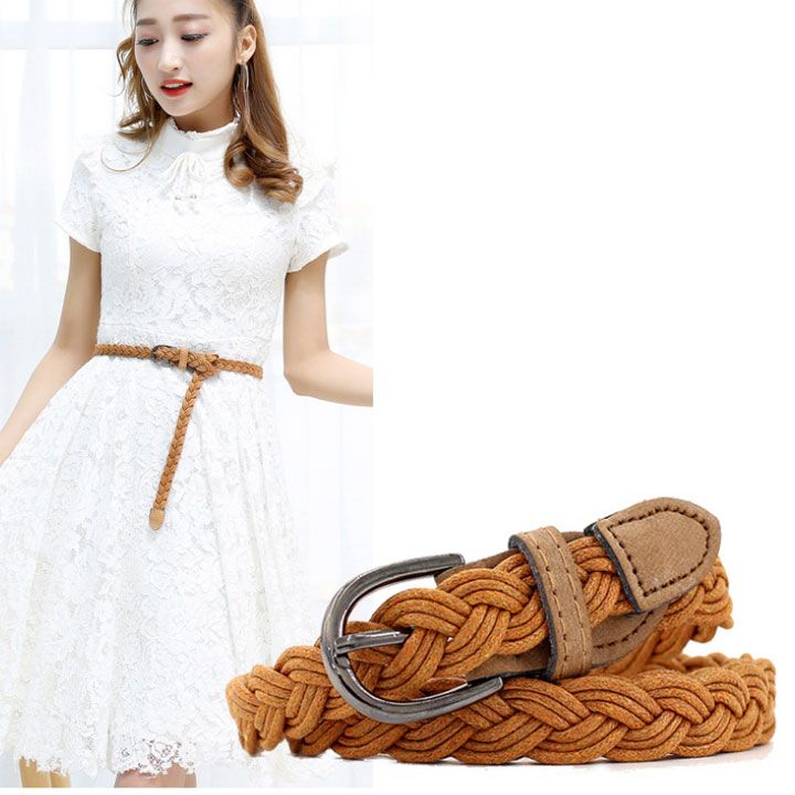 Thắt lưng dây kết khóa kim