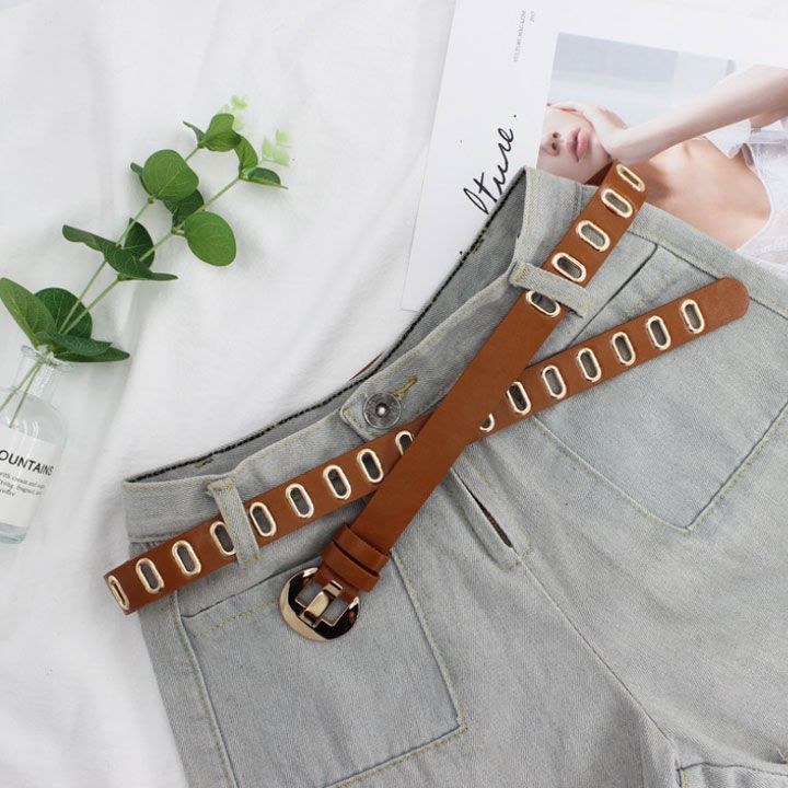 Thắt lưng da full lỗ khoen hợp kim