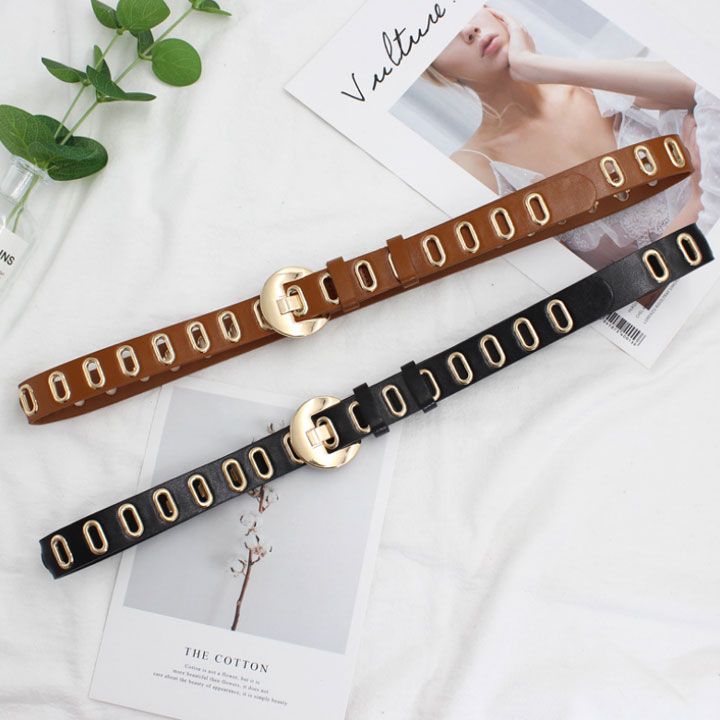Thắt lưng da full lỗ khoen hợp kim