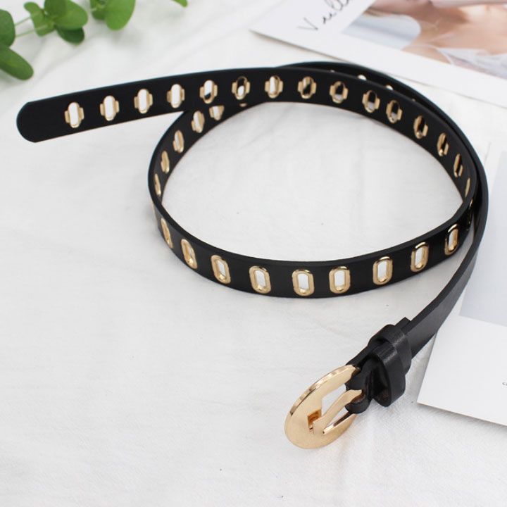 Thắt lưng da full lỗ khoen hợp kim