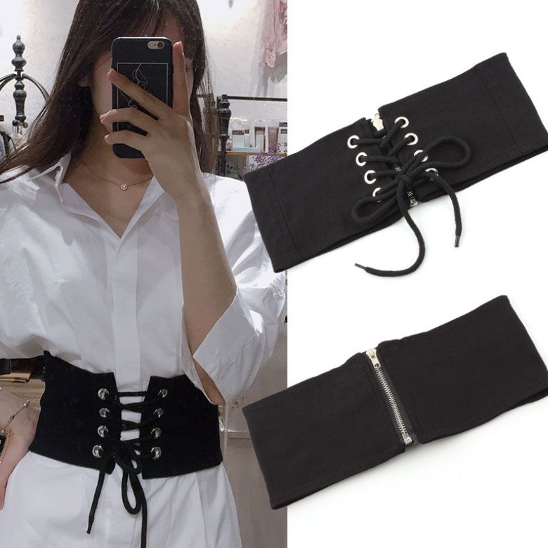 Thắt lưng bản to thắt dây thời trang