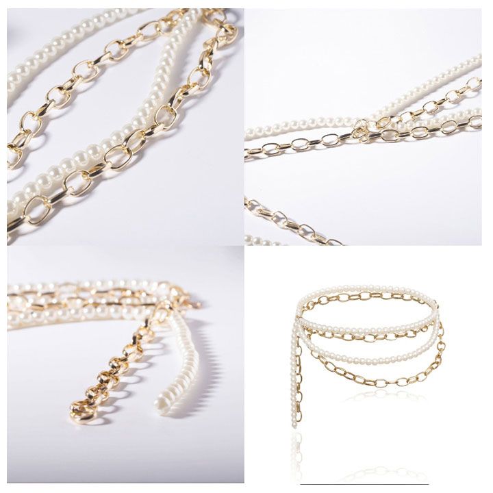 Combo thắt lưng dây xích hạt châu