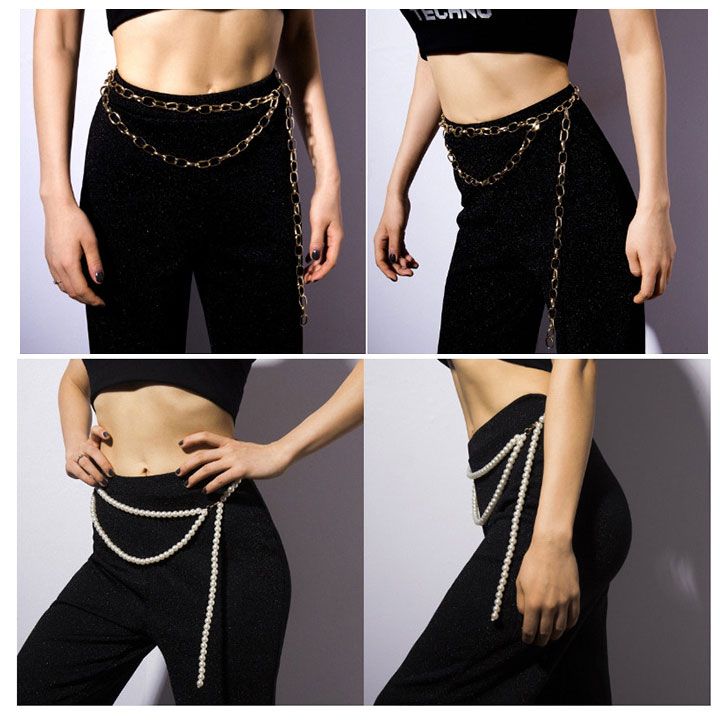 Combo thắt lưng dây xích hạt châu