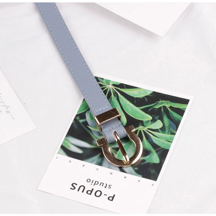 Thắt lưng da khóa omega đen
