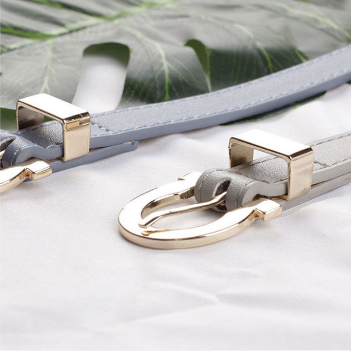 Thắt lưng da khóa omega denim