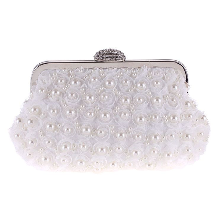 clutch cầm tay dự tiệc hoa voan đính hạt châu