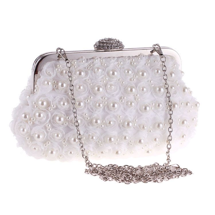 clutch cầm tay dự tiệc hoa voan đính hạt châu