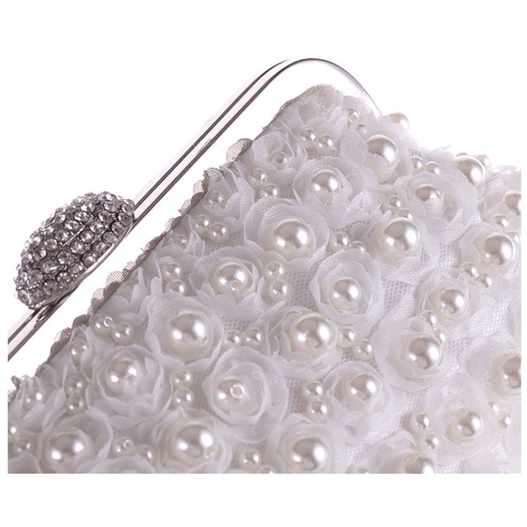 clutch cầm tay dự tiệc hoa voan đính hạt châu