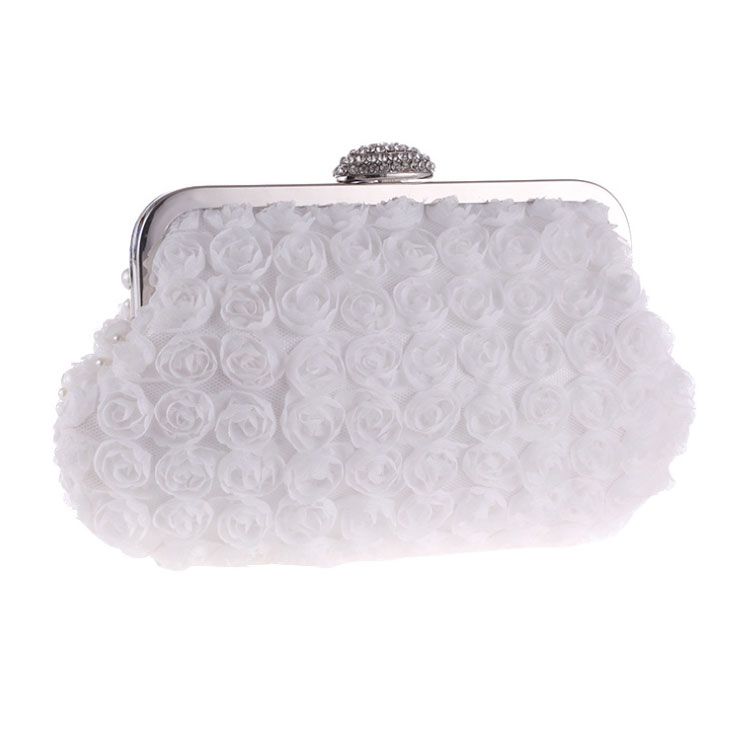 clutch cầm tay dự tiệc hoa voan đính hạt châu