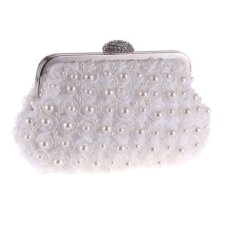 clutch cầm tay dự tiệc hoa voan đính hạt châu