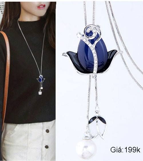 Vòng Cổ 1 Hoa Hồng Xanh