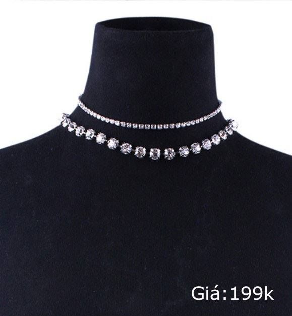 Vòng Cổ 2 Dây Đá Vuông
