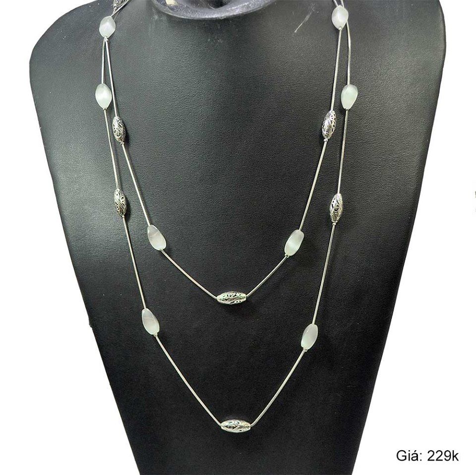 Vòng Cổ 2 Dây Hợp Kim và Đá