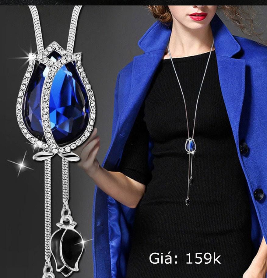 Vòng Cổ Hoa Hồng Xanh
