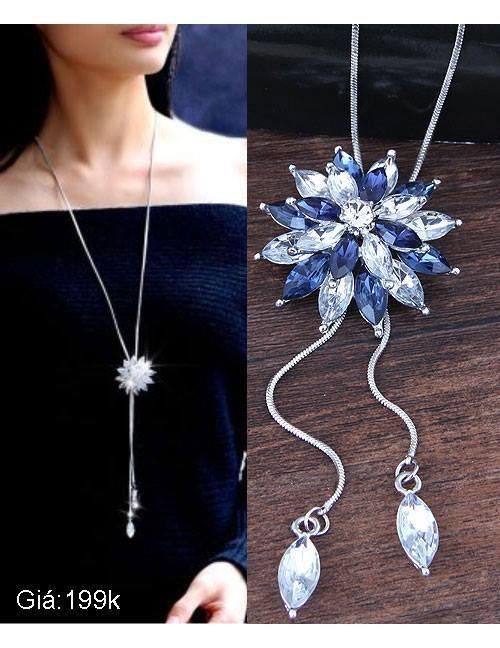 Vòng Cổ Hoa Xanh Trắng