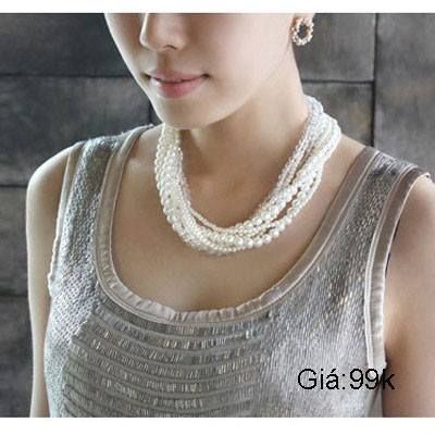 Vòng Cổ Ngọc Trai Trắng Xoắn