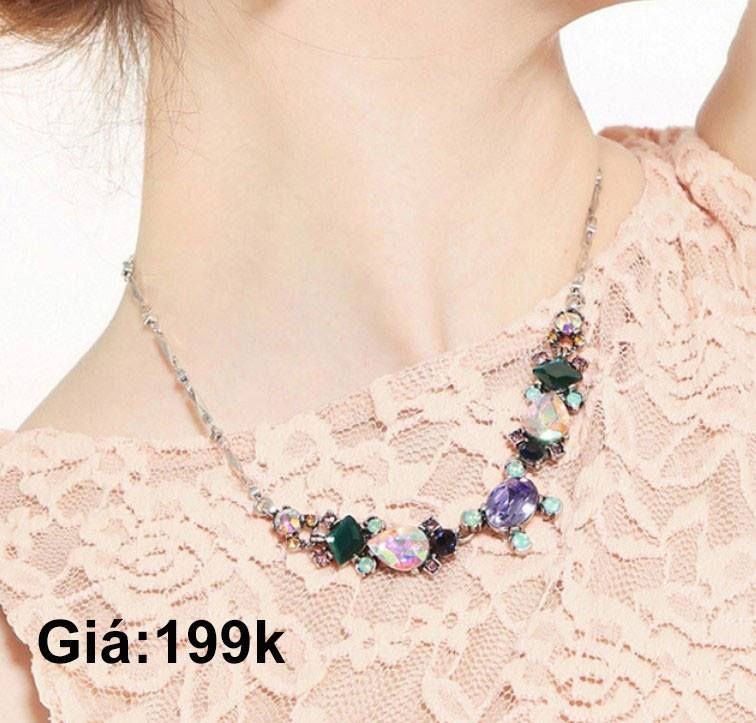 Vòng Cổ Đá Tím Xanh