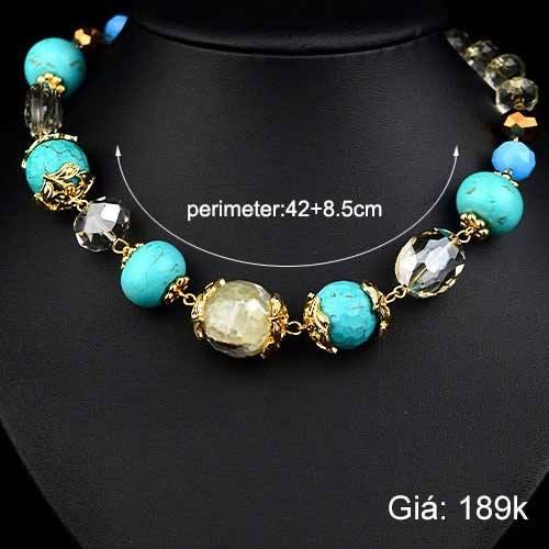 Vòng Cổ Đá Xanh Trắng