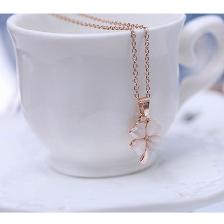 Bộ vòng cổ bông tai cỏ 4 lá