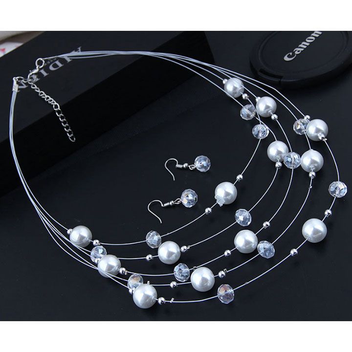 Set dây chuyền bông tai hạt châu