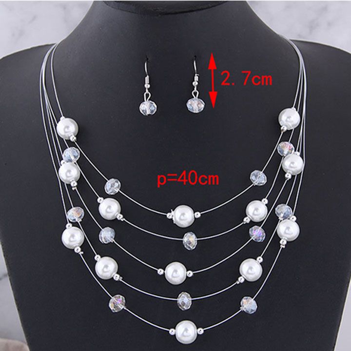 Set dây chuyền bông tai hạt châu