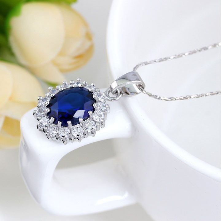 Bộ vòng cổ bông tai đá xanh