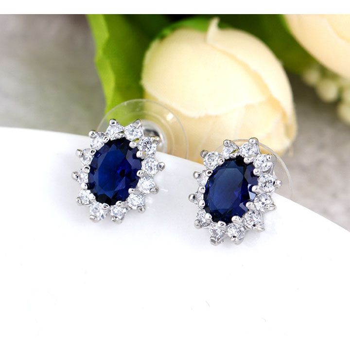 Bộ vòng cổ bông tai đá xanh