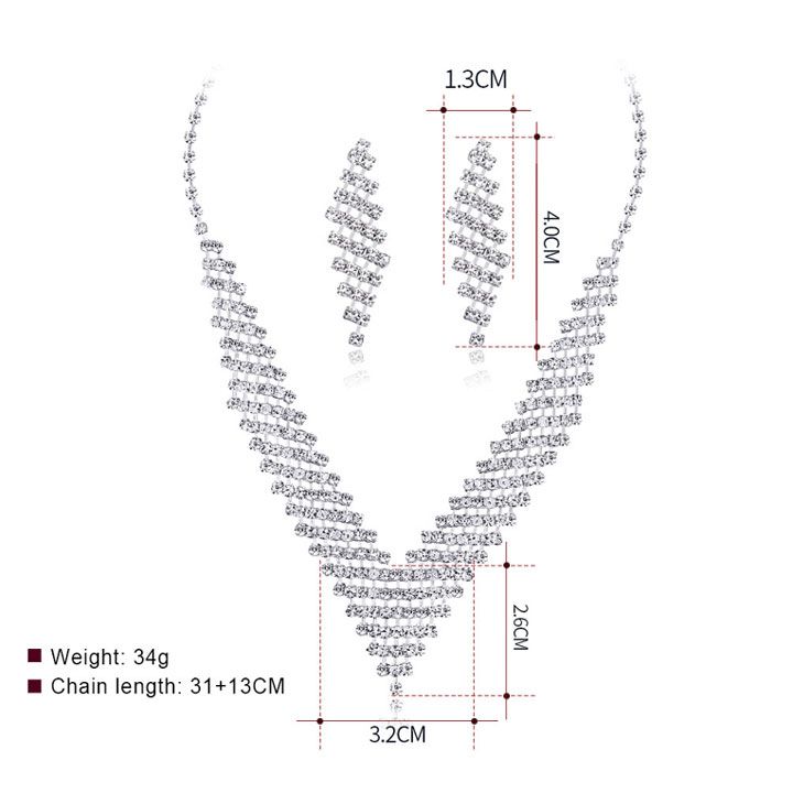 Bộ vòng cổ bông tai dự tiệc bạc
