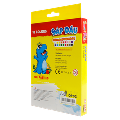 Sáp dầu Dino OP02 18 màu/hộp