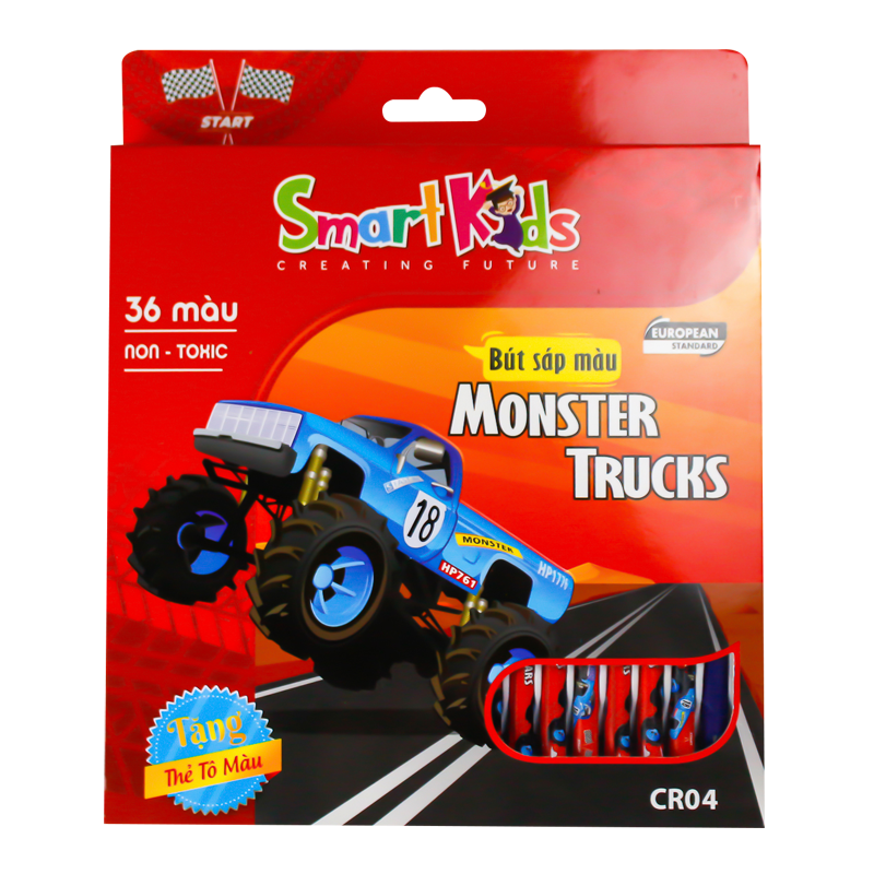 Sáp màu Gift Monster Truck CR04 (36 màu/hộp)