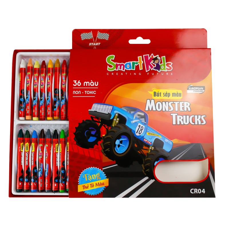 Sáp màu Gift Monster Truck CR04 (36 màu/hộp)