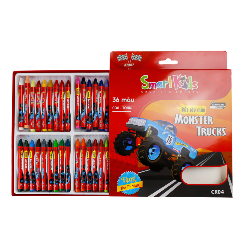 Sáp màu Gift Monster Truck CR04 (36 màu/hộp)