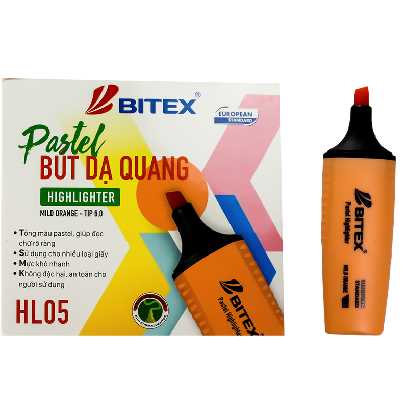 Bút dạ quang PASTEL Mực Cam HL05  (1 cây)