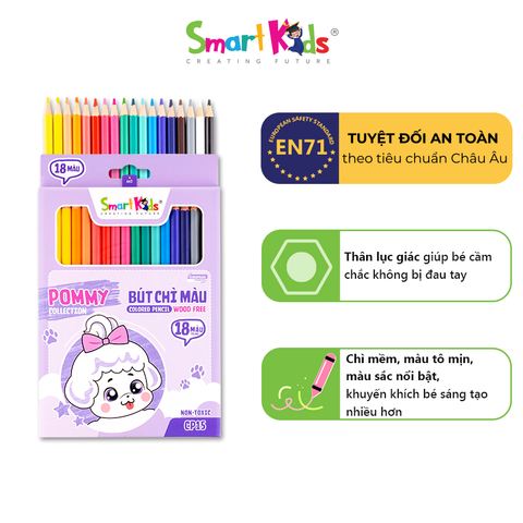 Bút chì màu Pommy Collection CP14/ CP15/CP16 SmartKids12/18/24 màu dành cho bé