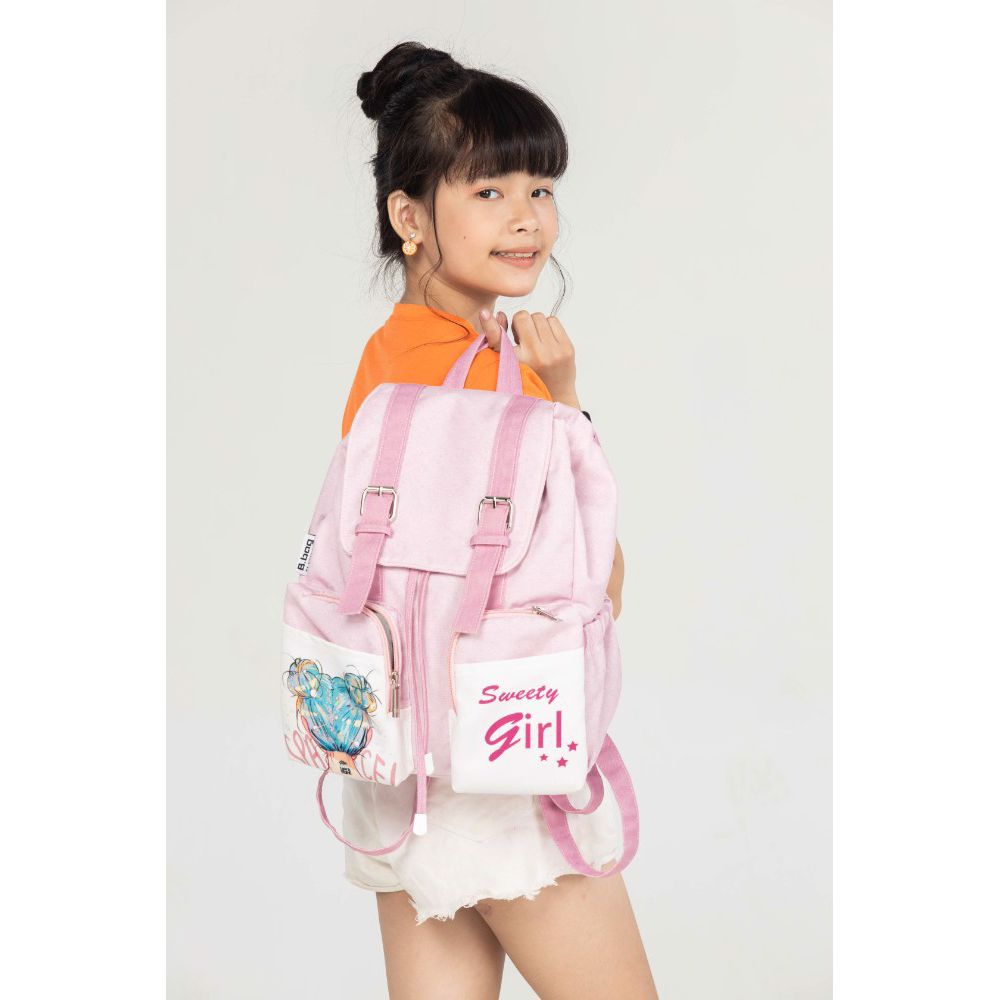 Balo cấp 2 Pastel-girl B-12-075 hồng