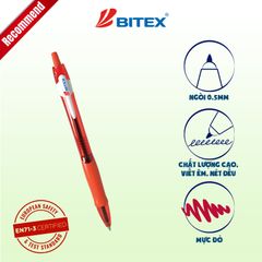 Bút gel Bitex G07 mực xanh / đỏ / đen 0.5mm (24 cây/hộp)