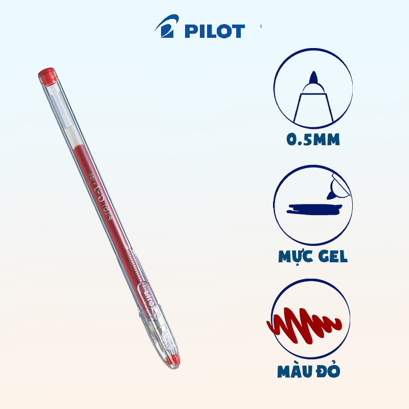 Bút gel G-1 mực đỏ BL-G1-5T-R (1 cây)