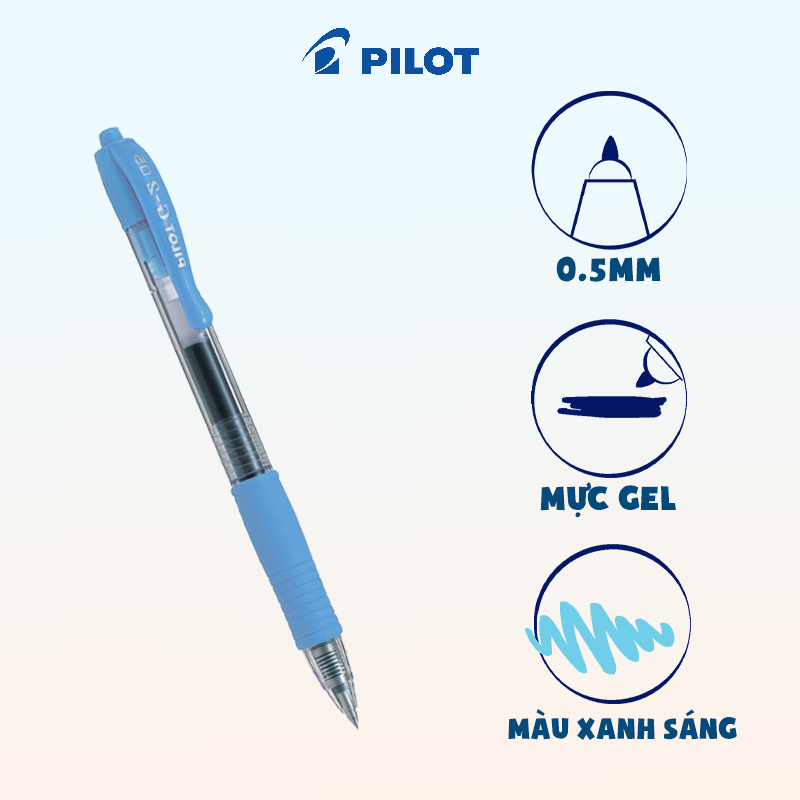 Bút gel G-2 mực xanh SB BL-G2-5-SB