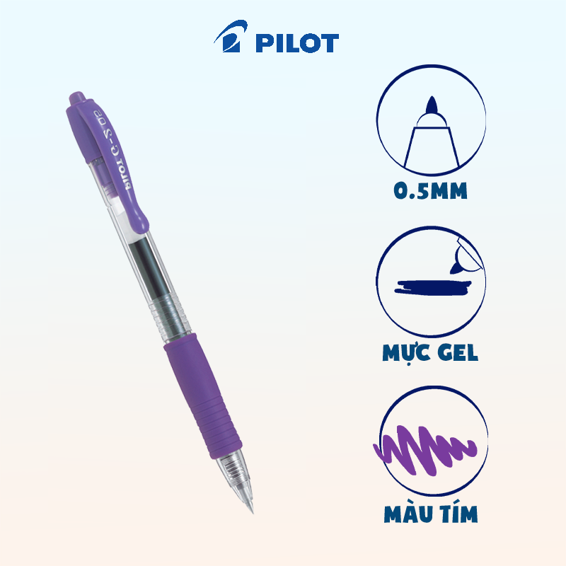 Bút gel G-2 mực tím BL-G2-5-V