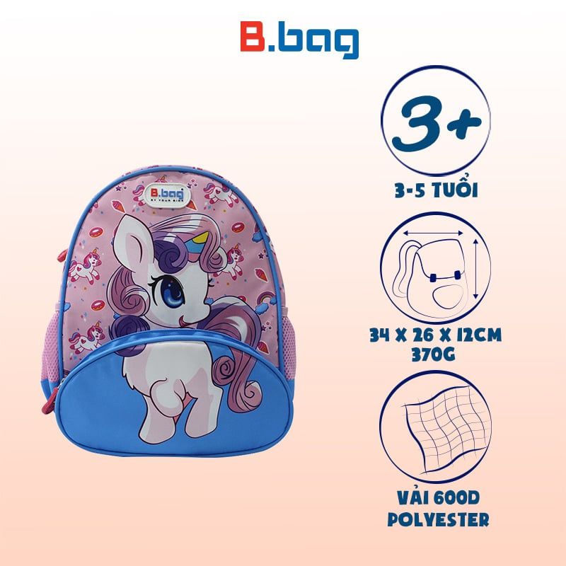 Balo mẫu giáo Buddy-Unicorn B-12-099 Hồng