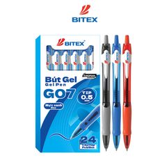 Bút gel Bitex G07 mực xanh / đỏ / đen 0.5mm (24 cây/hộp)