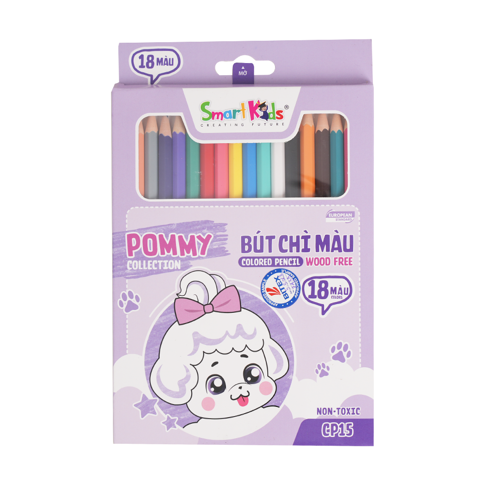 Bút chì màu Pommy Collection CP14/ CP15/CP16 SmartKids12/18/24 màu dành cho bé